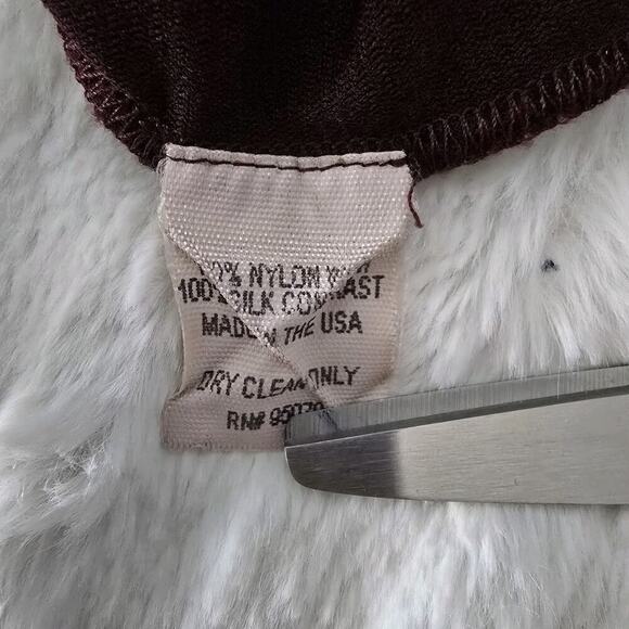 Weston Wear Sheer Silk Blend Purple Babydoll Sweetheart Top Size L Whimsigoth - Picture 9 of 9